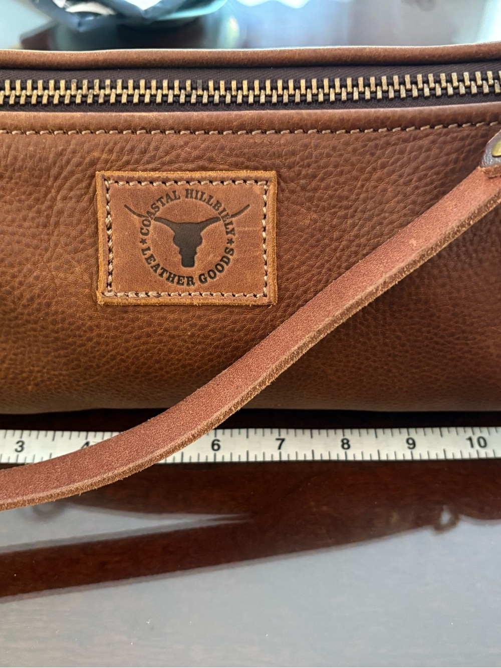 Brown Leather Saddle Roll Bag - Picture 4 of 7